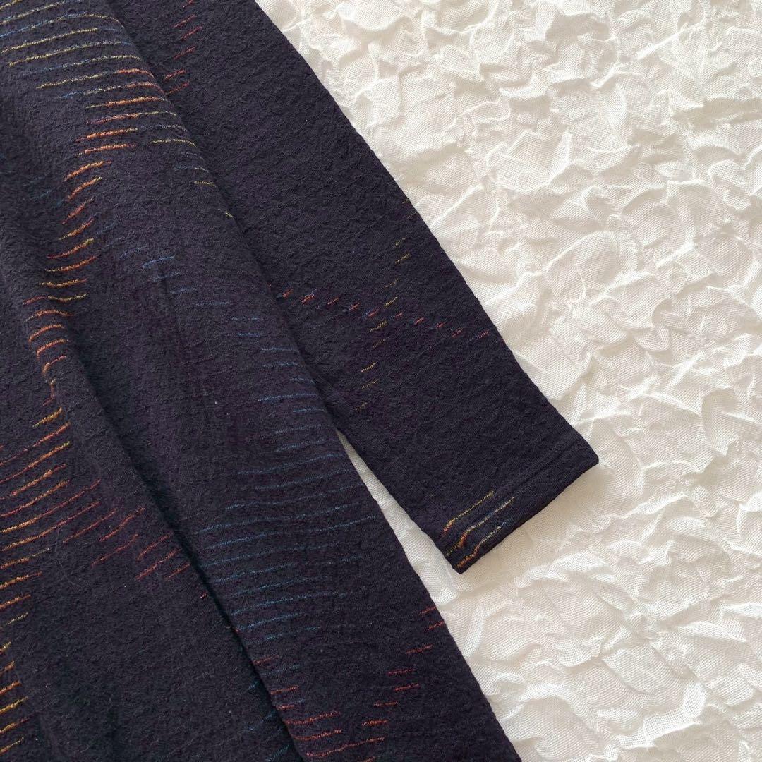 ヨーガンレール ハイネックフレアチュニックワンピース M ミックスカラー ウール