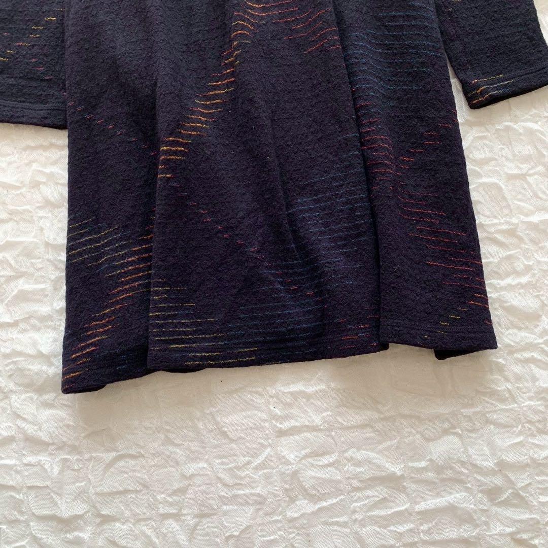 ヨーガンレール ハイネックフレアチュニックワンピース M ミックスカラー ウール