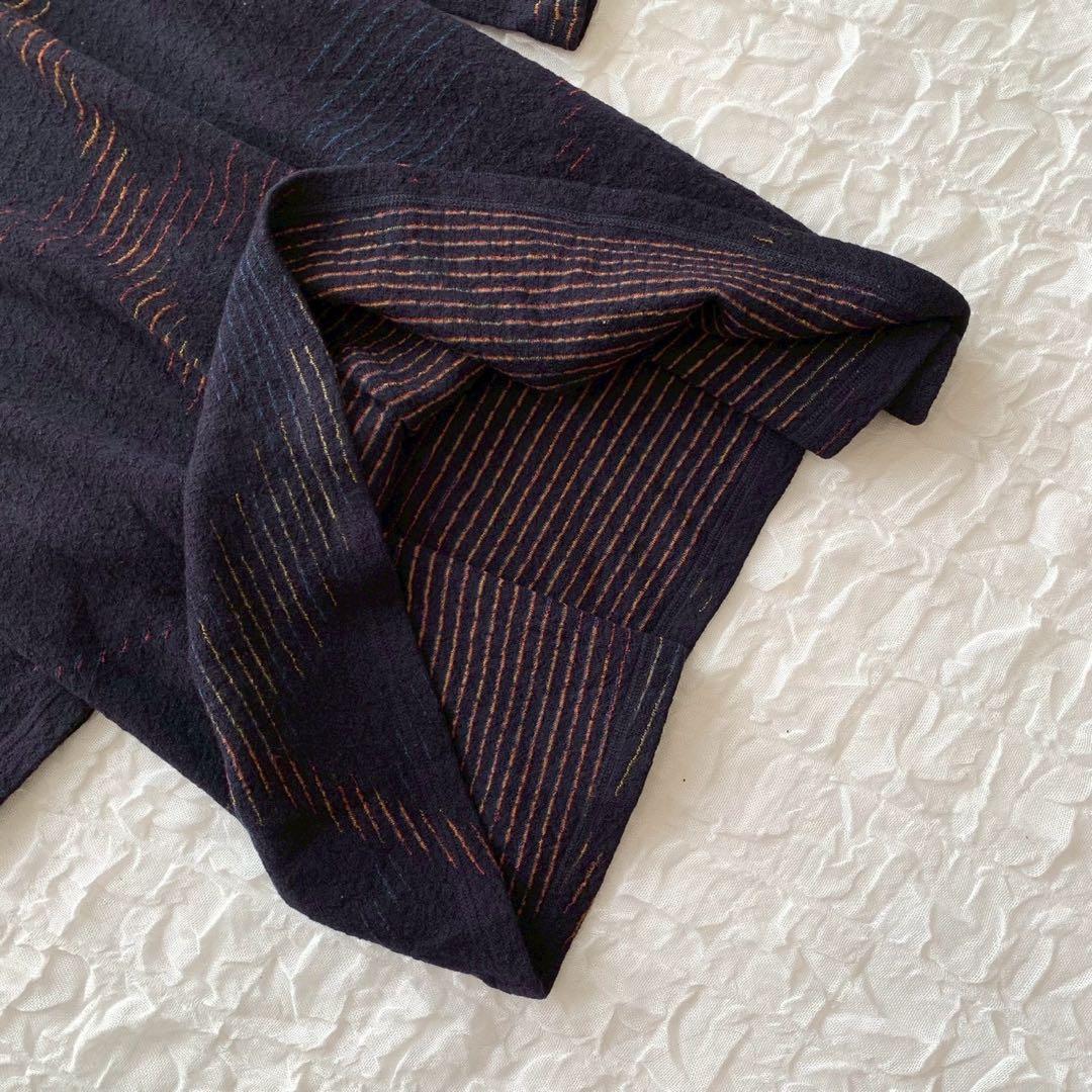 ヨーガンレール ハイネックフレアチュニックワンピース M ミックスカラー ウール