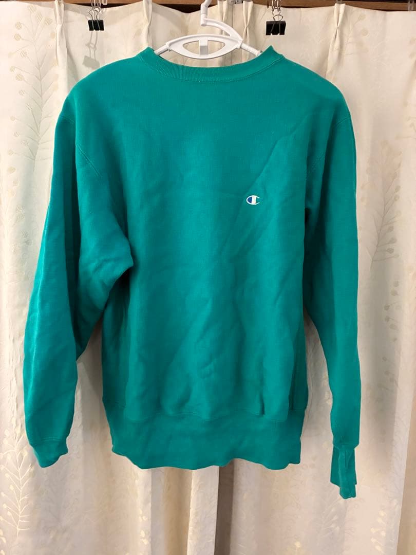 Champion Reverse Weave 90'sトレーナー L ターコイズ