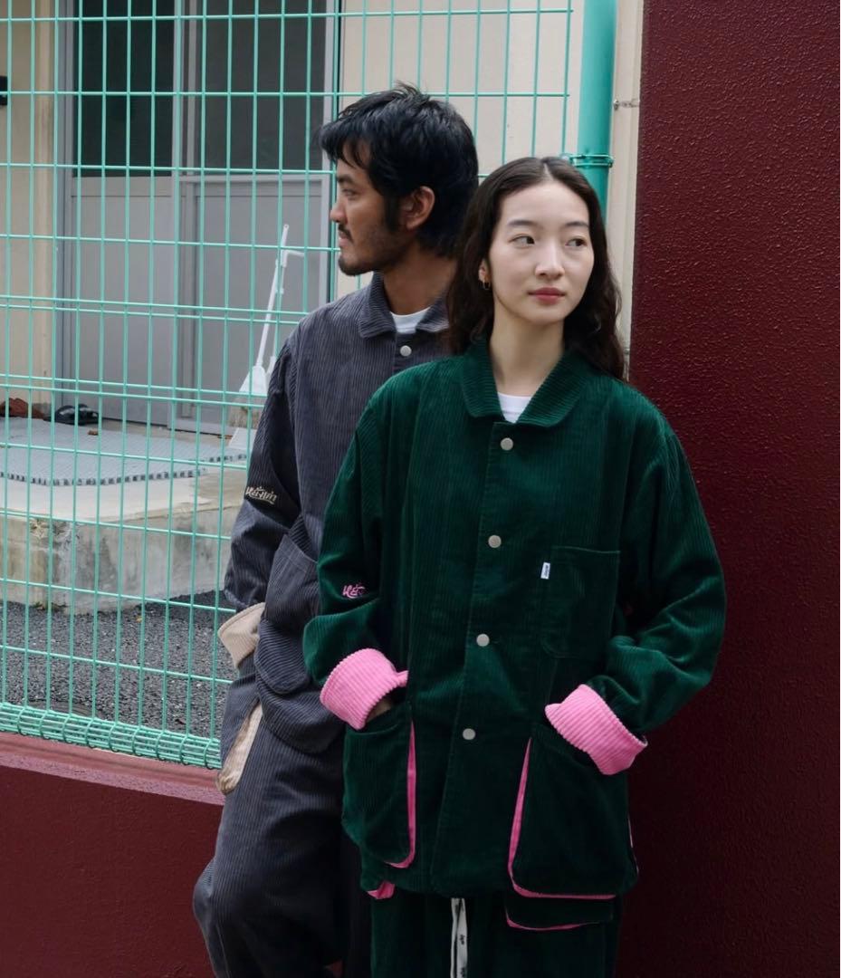 ［新品］ ヤンガオ　YANGAO ダークグリーン コーデュロイ ワークパンツ