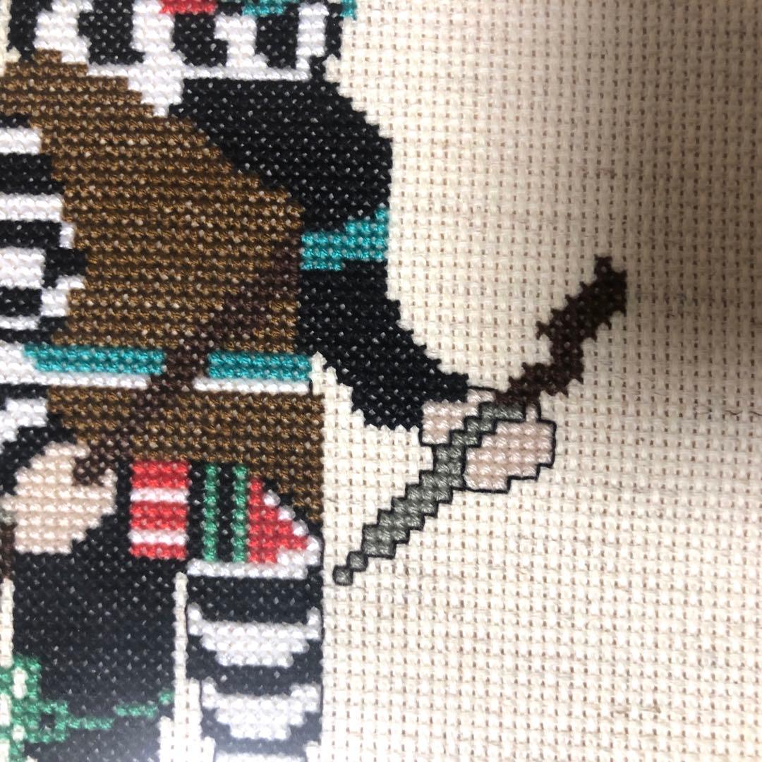 ホピのカチナ族のカチナ刺繍、ビンテージ壁飾り