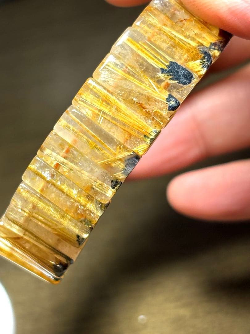 【新入荷】太陽放射タイチンルチルバングル（新品未使用）金運最強！ゴールド太針