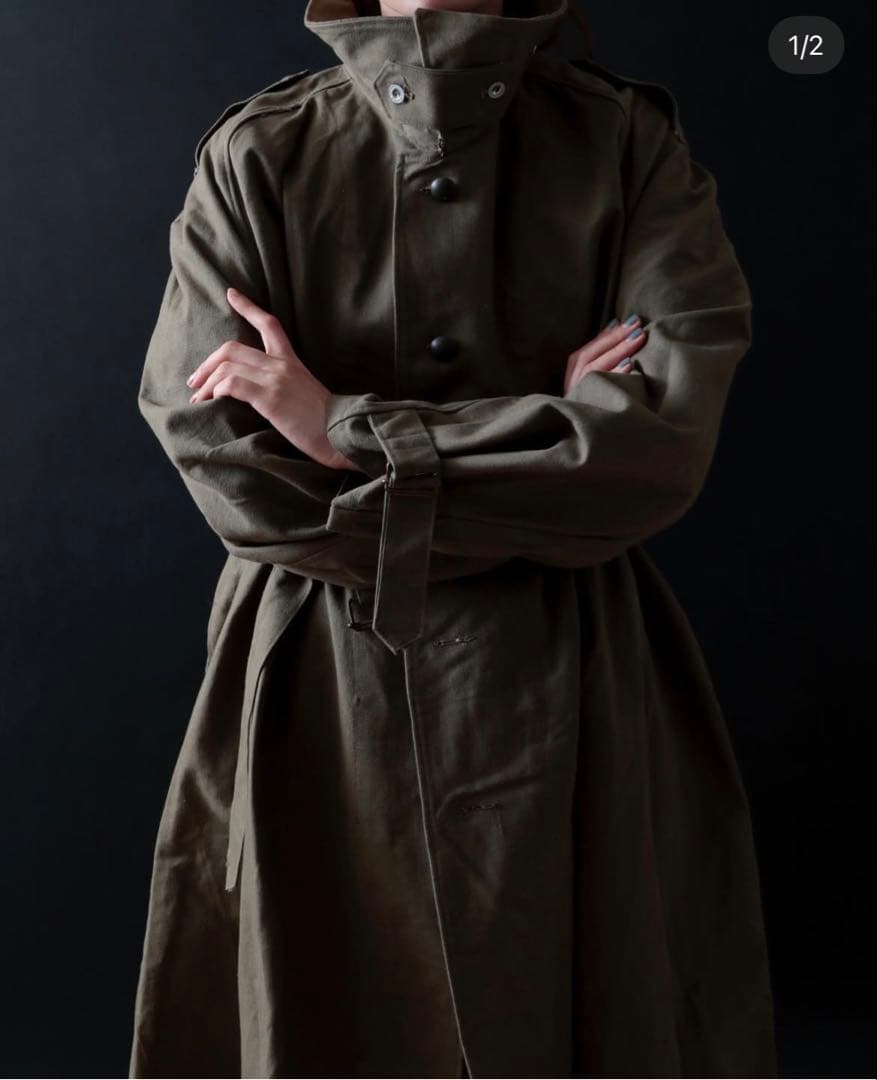 フランス軍 モーターサイクルコート 50s-60s ヴィンテージ カーキ