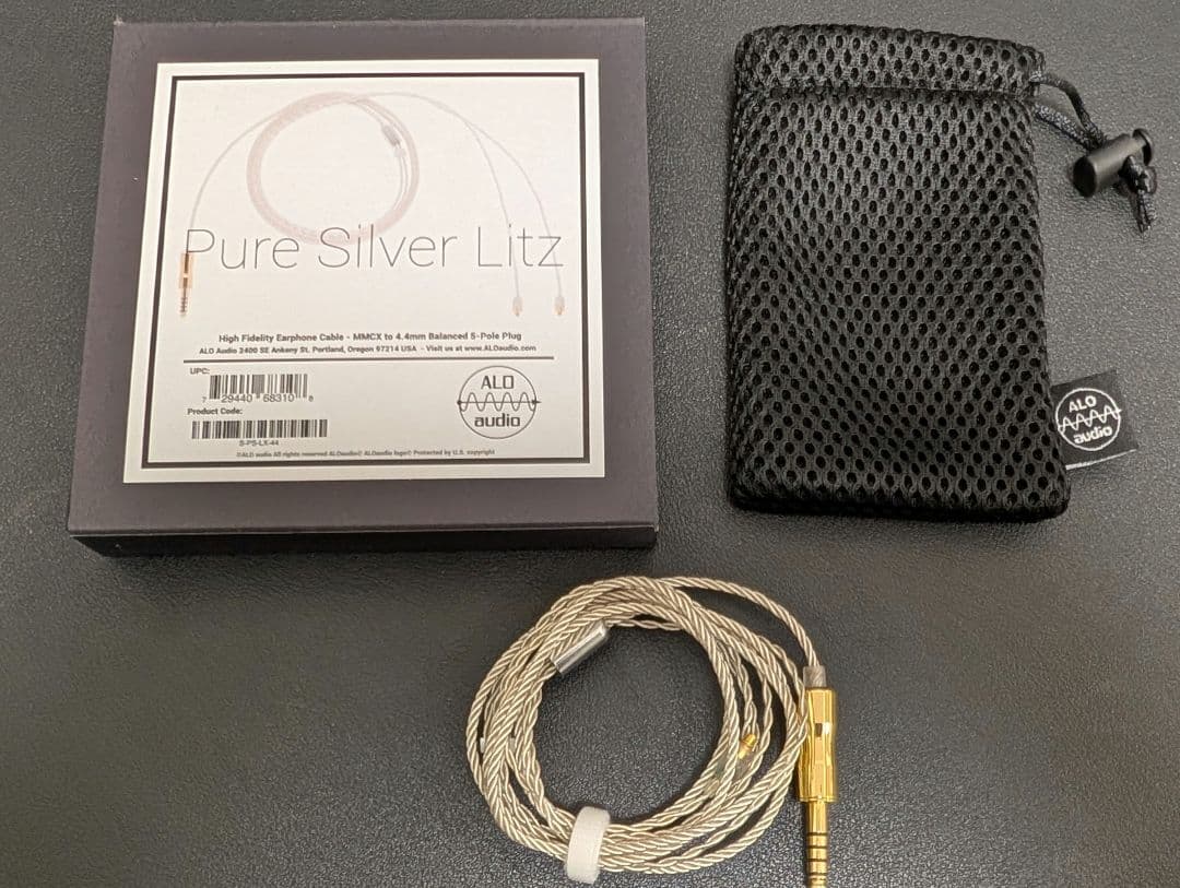 イヤホン ALOaudio MMCX Pure Silver Litz 4.4mm