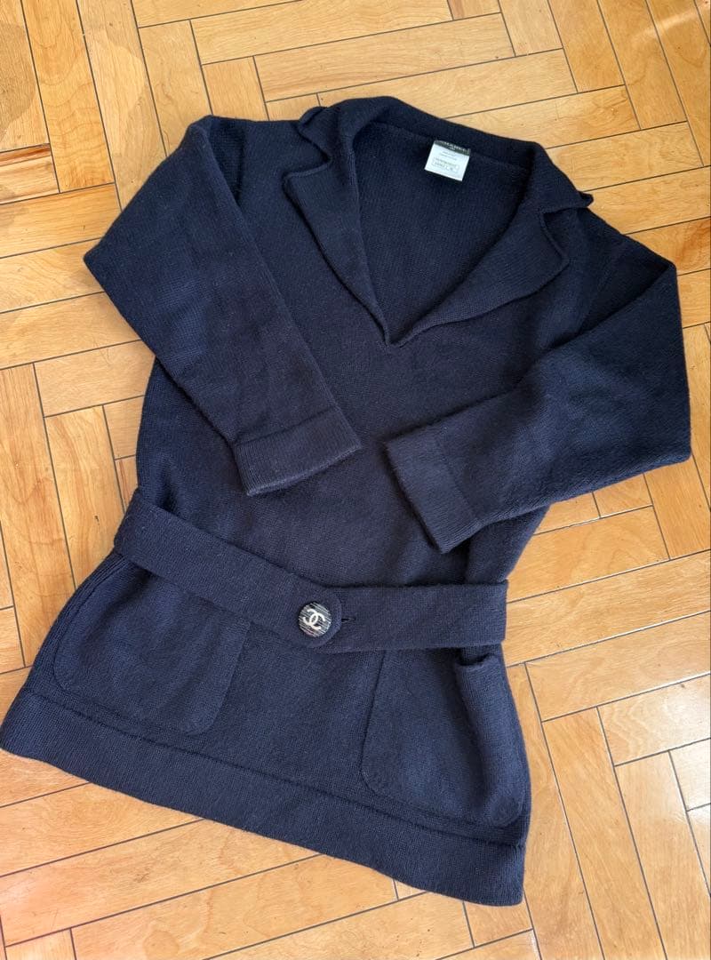 シャネル　完売人気　チュニックセーター　カシミア　濃紺　36