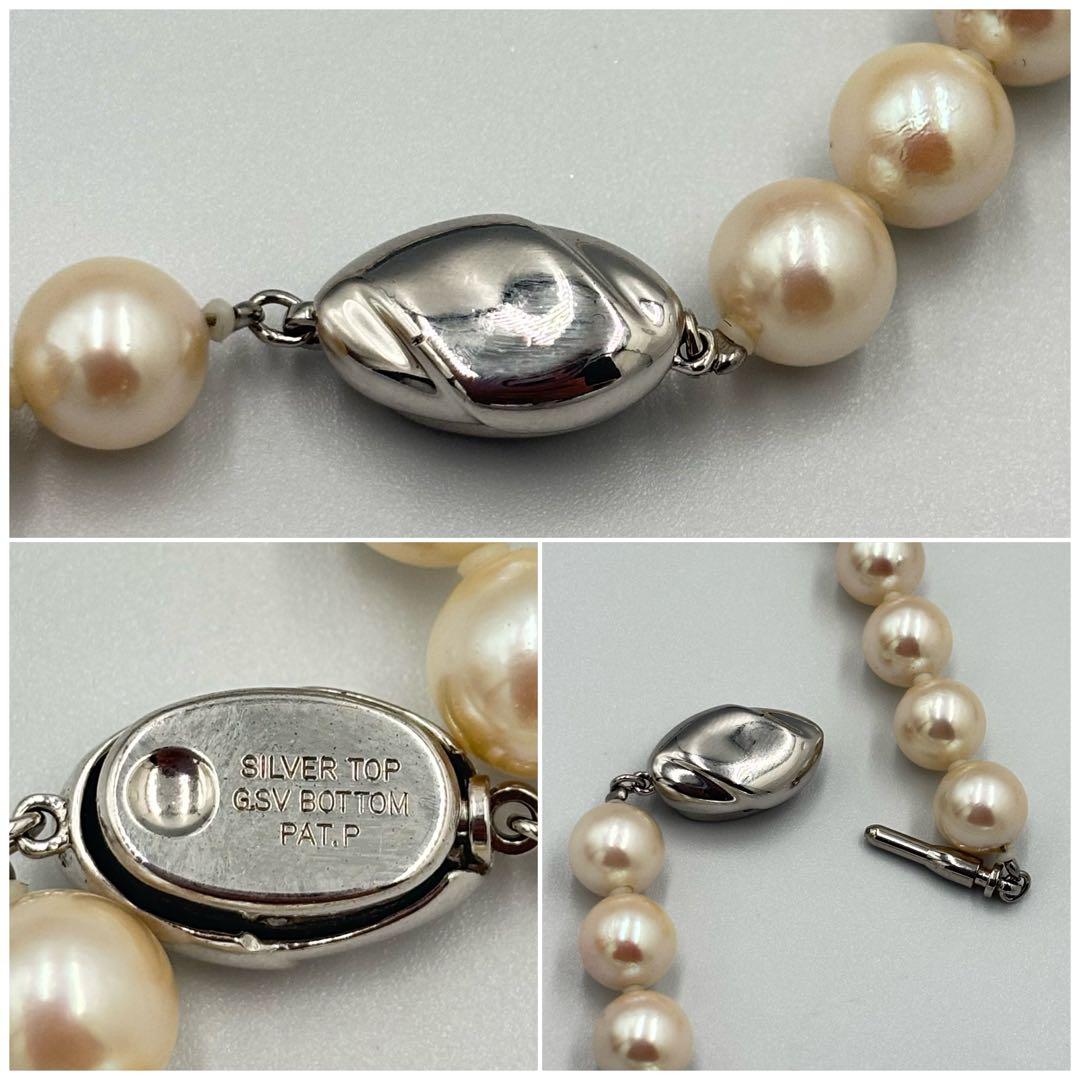 干渉色◎✨大珠8.5mm あこやパールネックレス オールノット仕上　イヤリング付