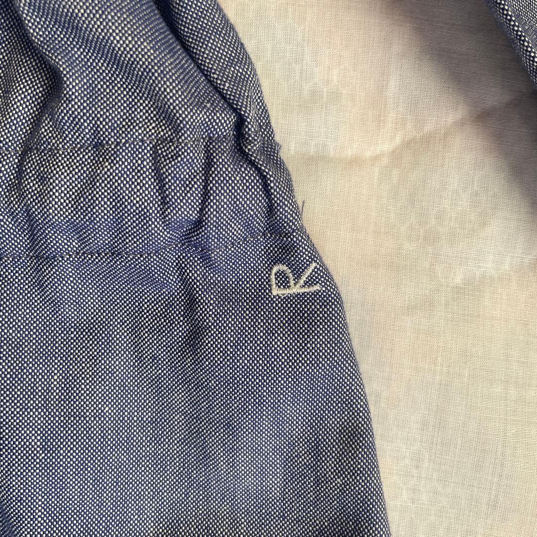 45R ロングワンピース Mサイズ ウエストリボン コットン マキシ丈 ブルー