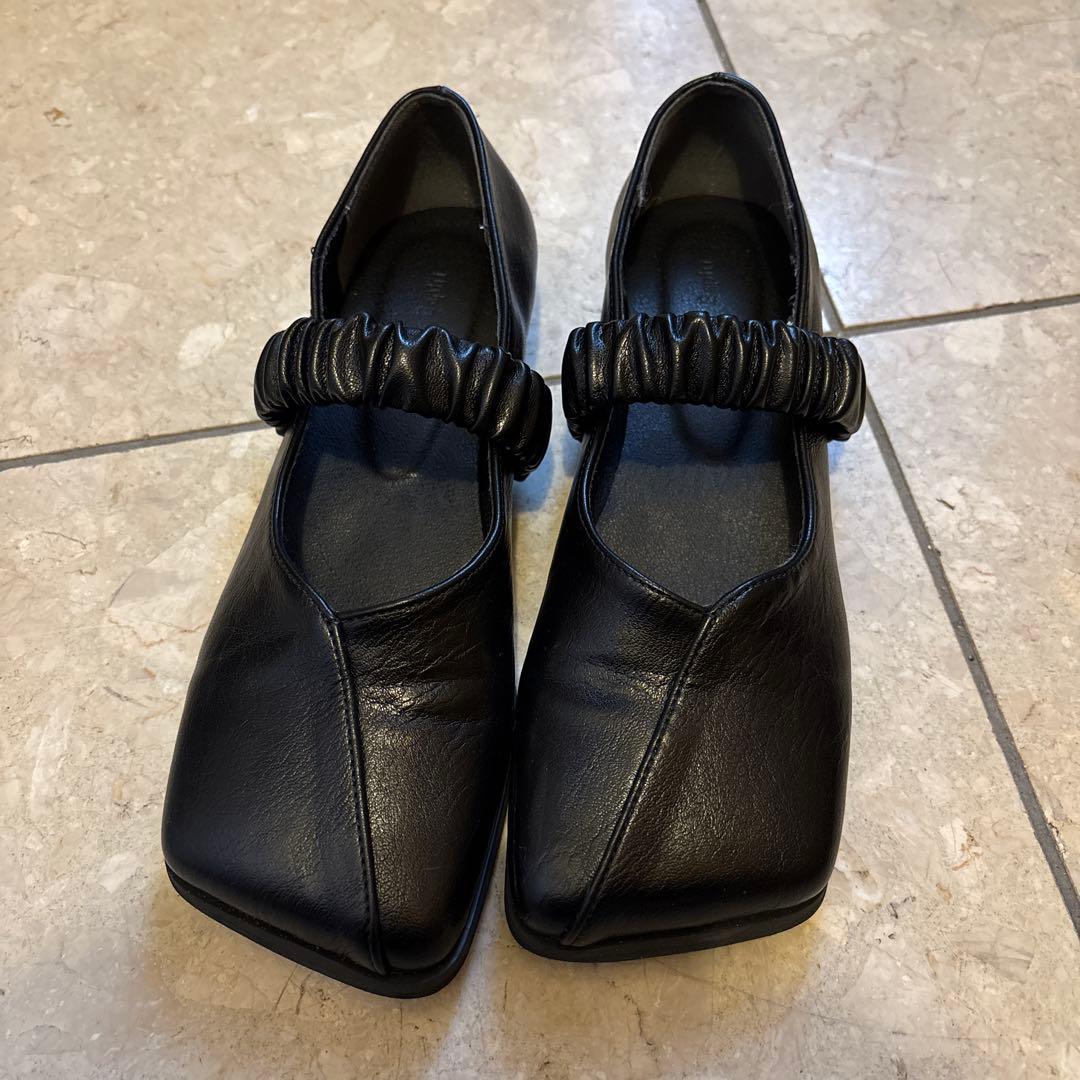 Eaphi SQUARE TOE SHOES ブラック 36 靴