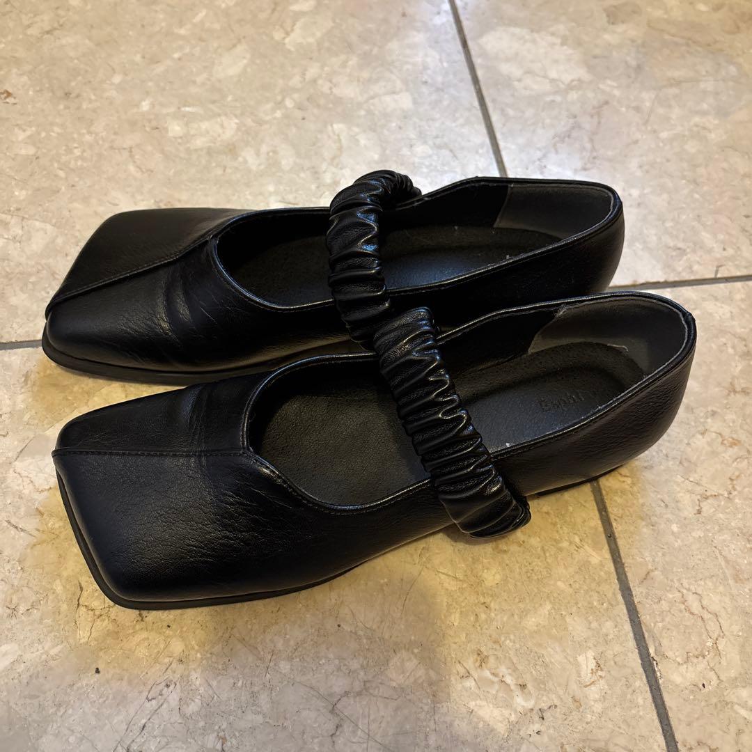 Eaphi SQUARE TOE SHOES ブラック 36 靴