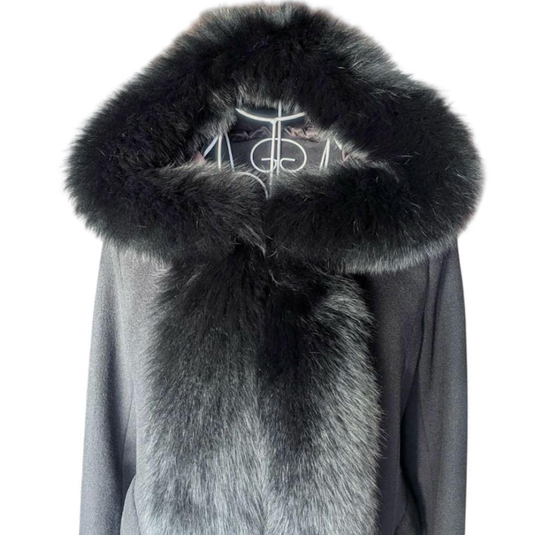 Diagram グレースコンチネンタル フォックスファー フードカシミヤ混コート