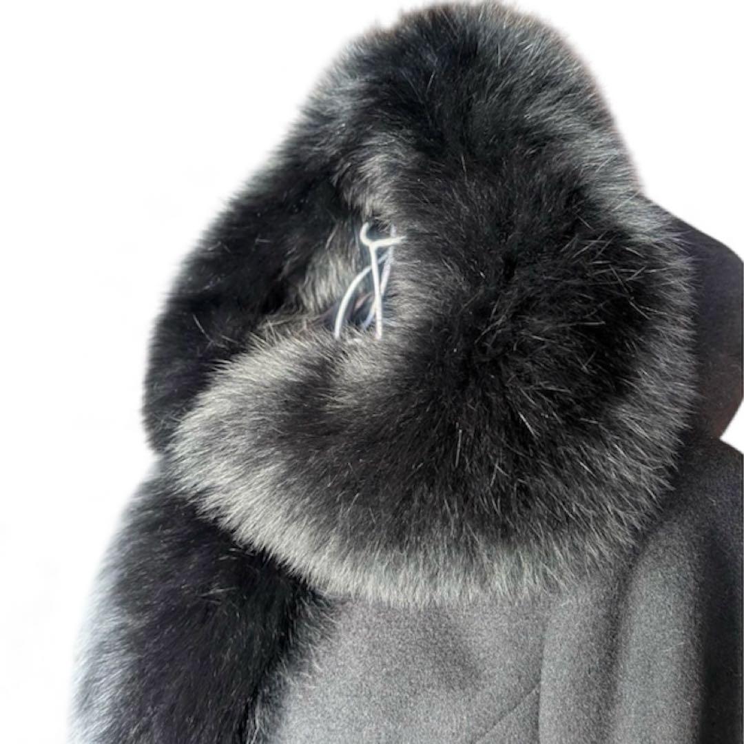 Diagram グレースコンチネンタル フォックスファー フードカシミヤ混コート