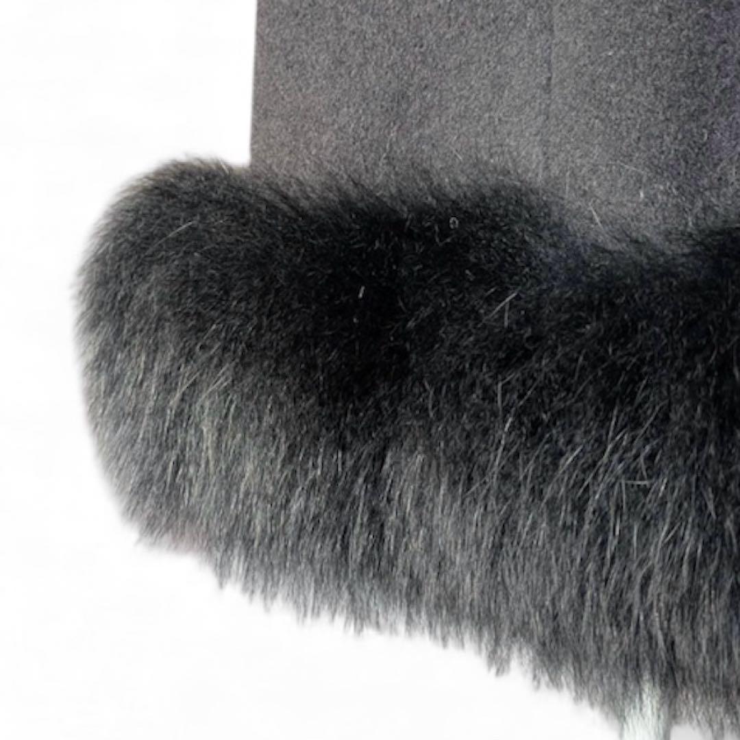 Diagram グレースコンチネンタル フォックスファー フードカシミヤ混コート