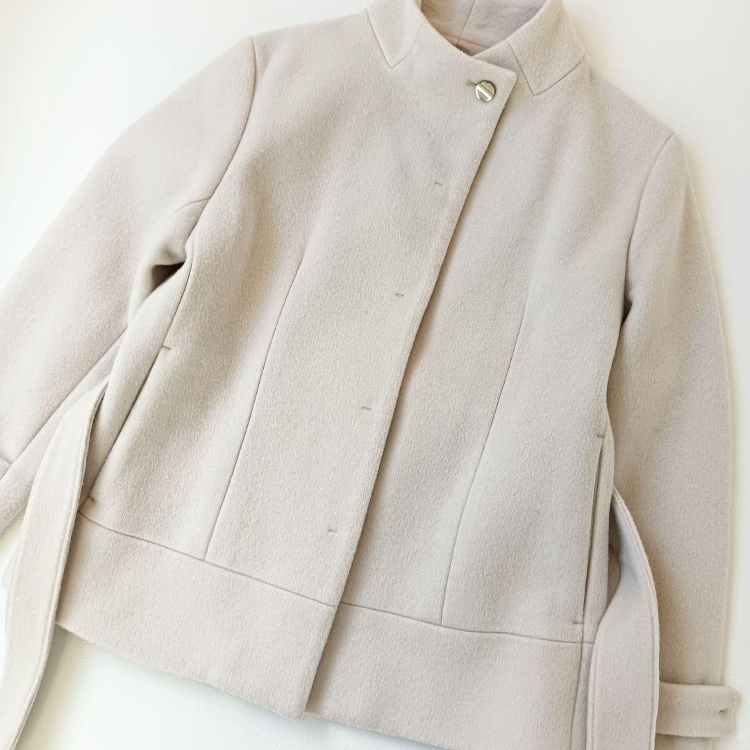 極美品✨ 24aw ハーリップトゥ ウールショートコート 腰ベルト アウター