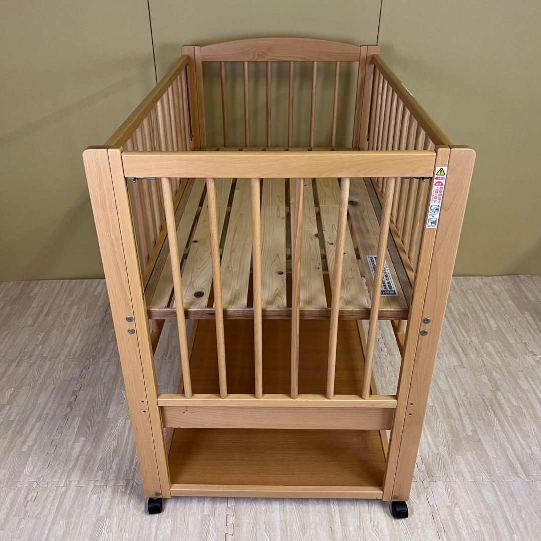 ☆除菌清掃済☆　超美品　日本製　サワベビー　ハイタイプ　すのこ床板　3面スライド