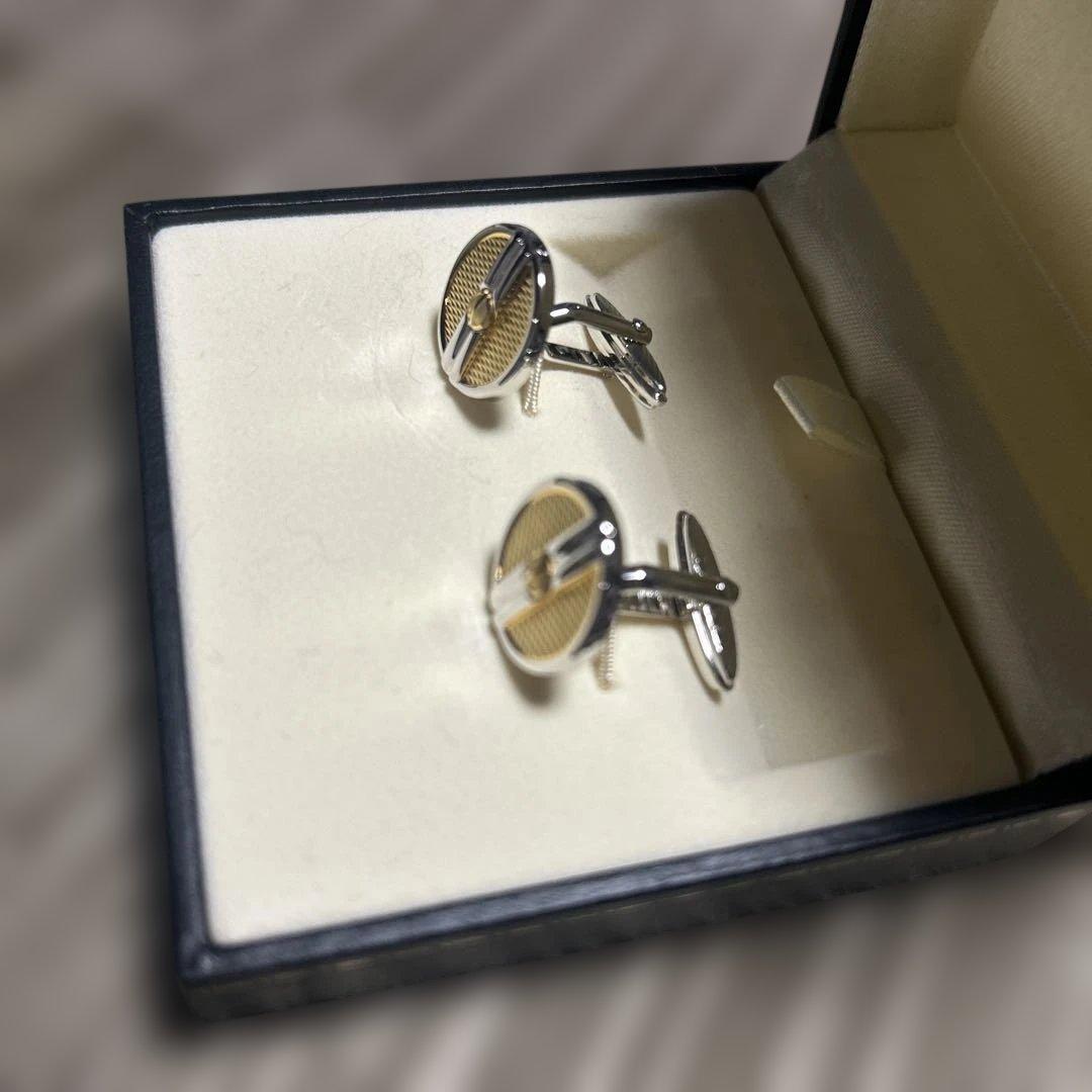 【新品】dunhill カフスボタン 箱付き 正規品 ゴールド×シルバー