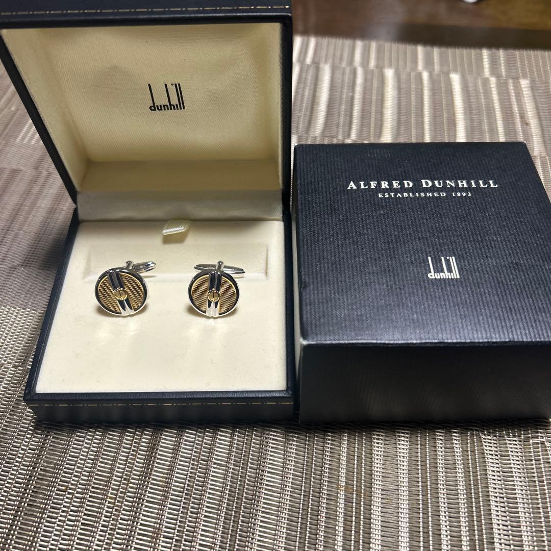 【新品】dunhill カフスボタン 箱付き 正規品 ゴールド×シルバー