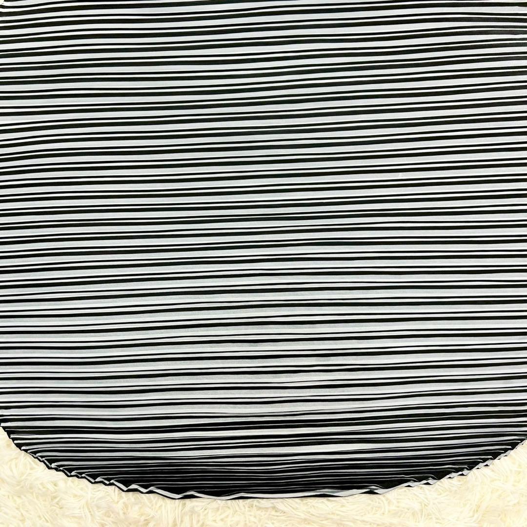 良品　プリーツプリーズ　チュニック　総プリーツ　ストライプ　グレー　3