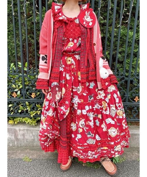 ハロウィーンワンダーランドプリントワンピース☆ピンクハウス☆赤