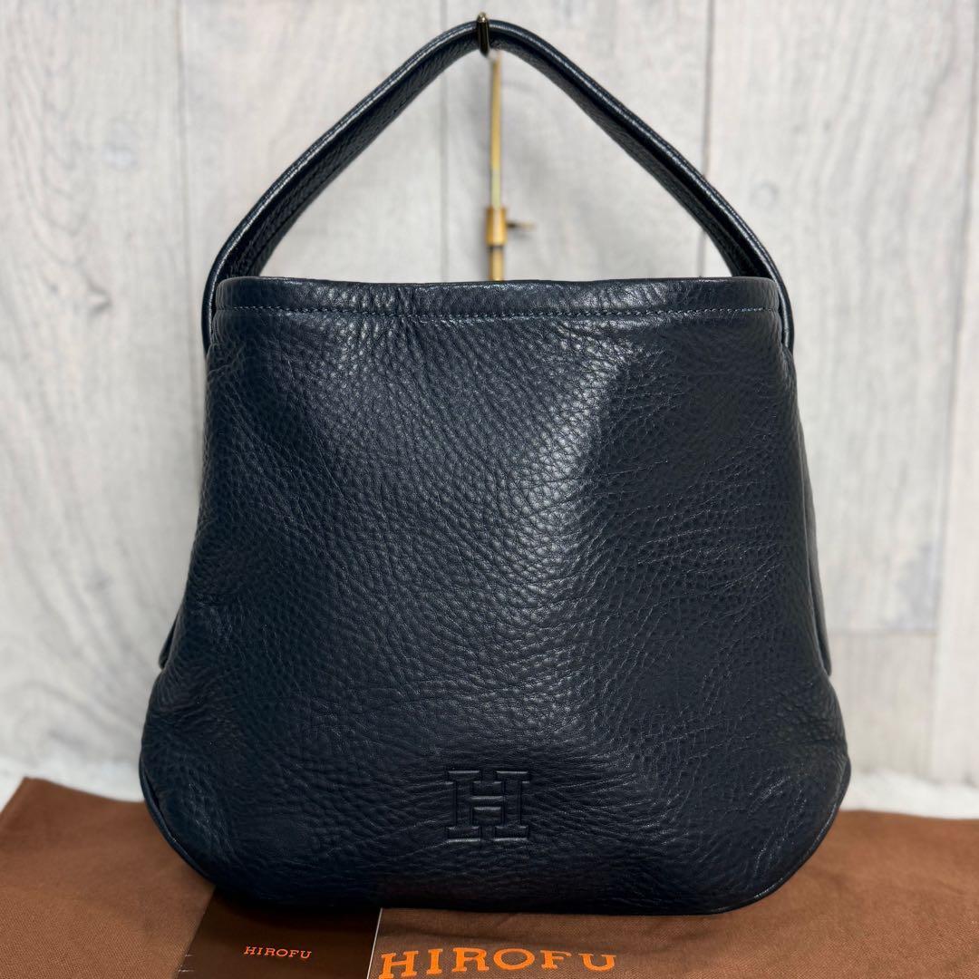 美品♡購入証明書♡保存袋付♡HIROFU ヒロフ ロゴ レザー ハンドバッグ
