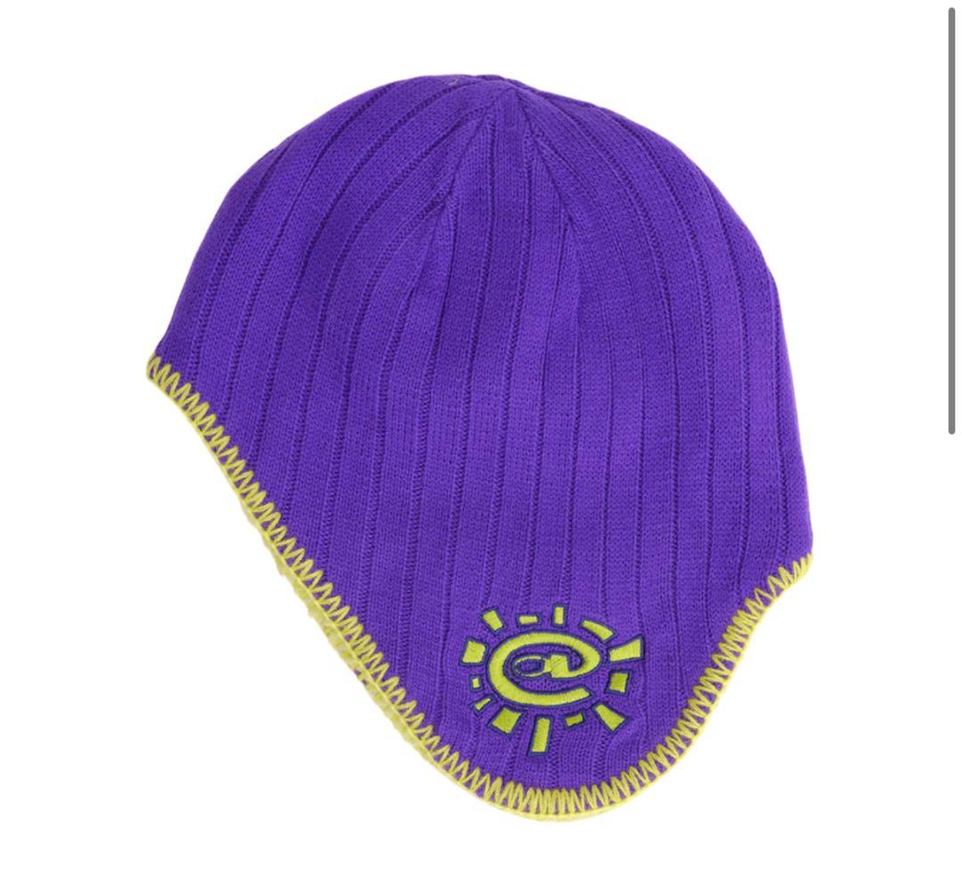 帽子 reversible ear flap beanie -purple/green