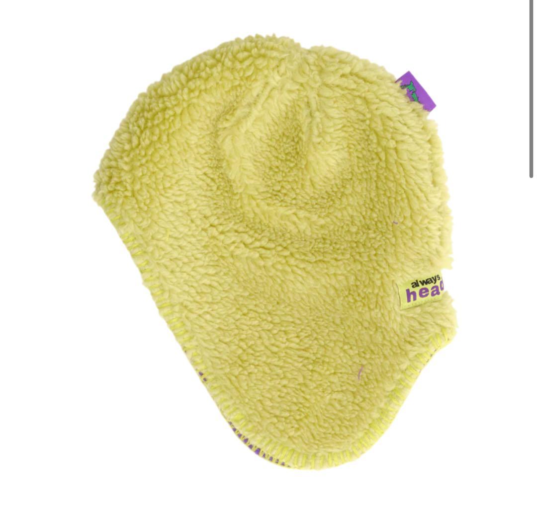 帽子 reversible ear flap beanie -purple/green