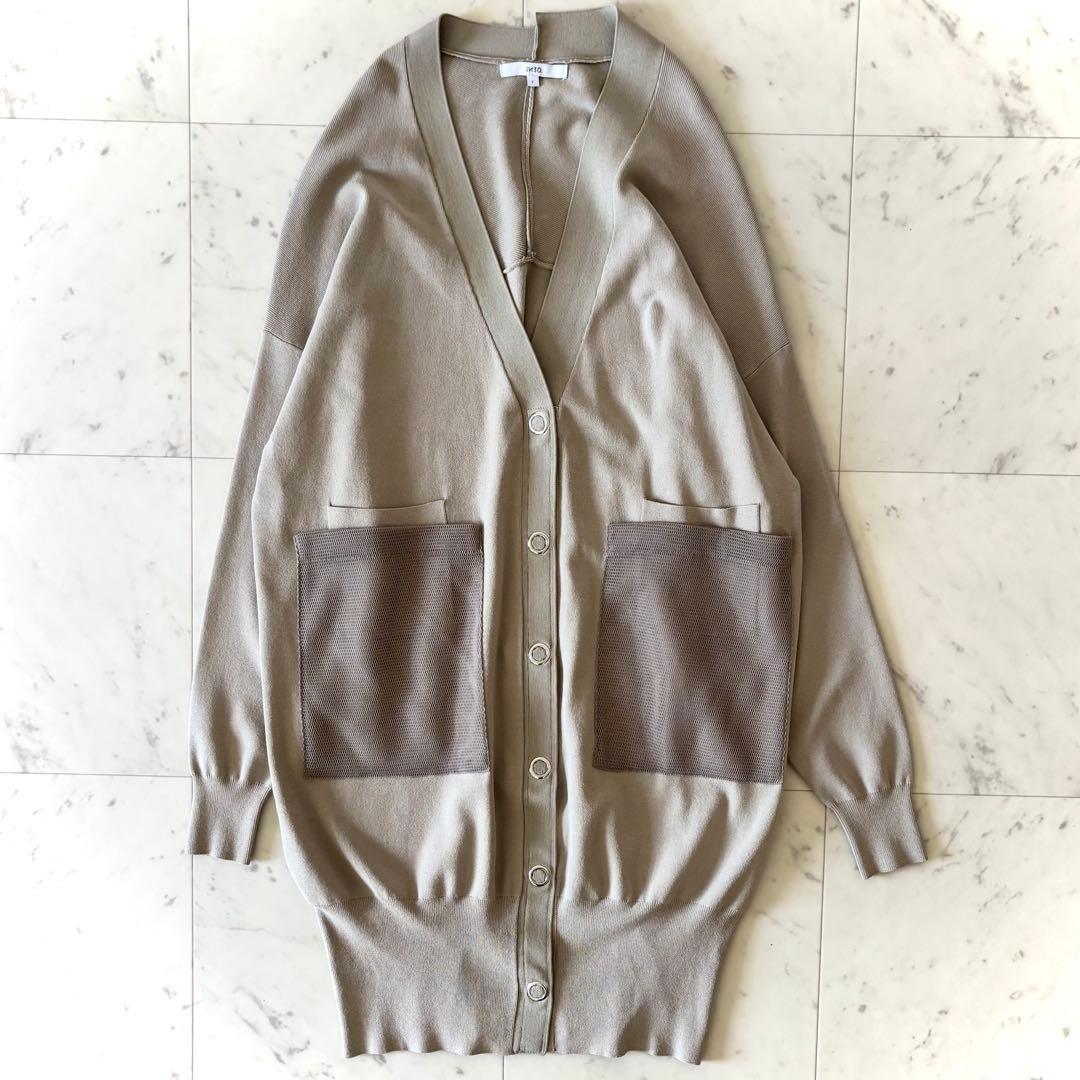 極美品 アンスリード UN3D. メッシュオーバーカーディガン ロング丈