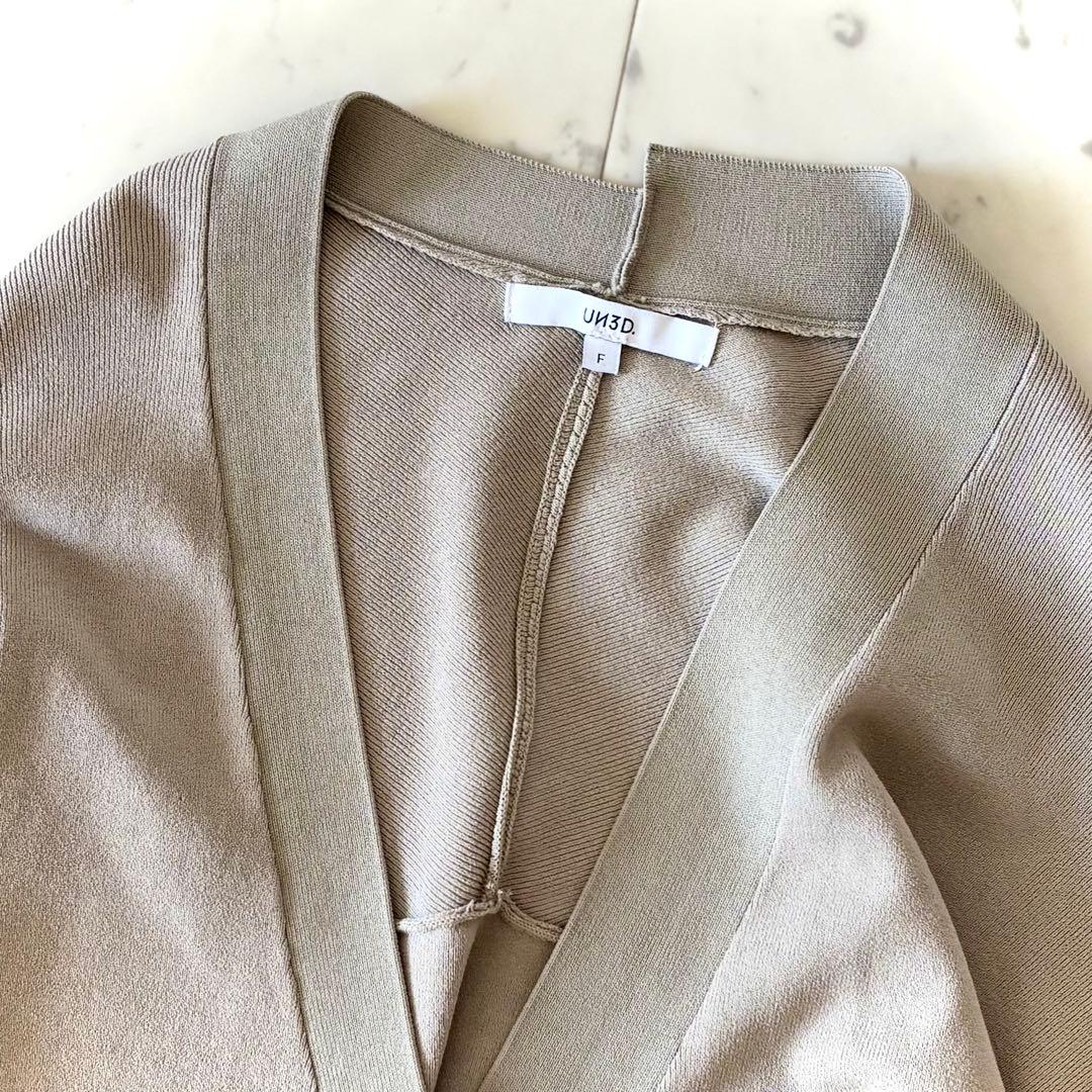 極美品 アンスリード UN3D. メッシュオーバーカーディガン ロング丈