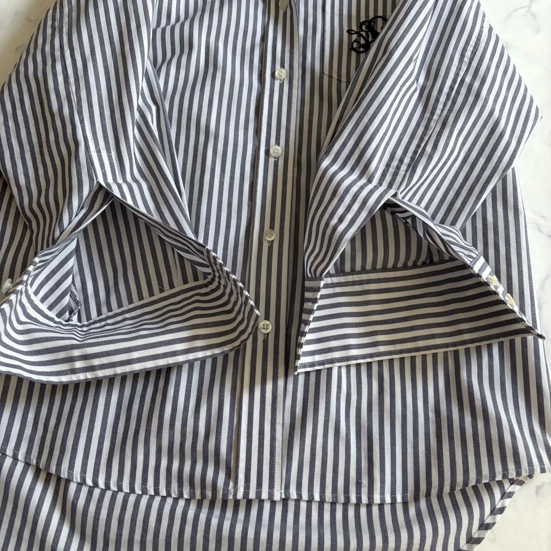セブンテン ストライプ シャツ エンブレム刺繍