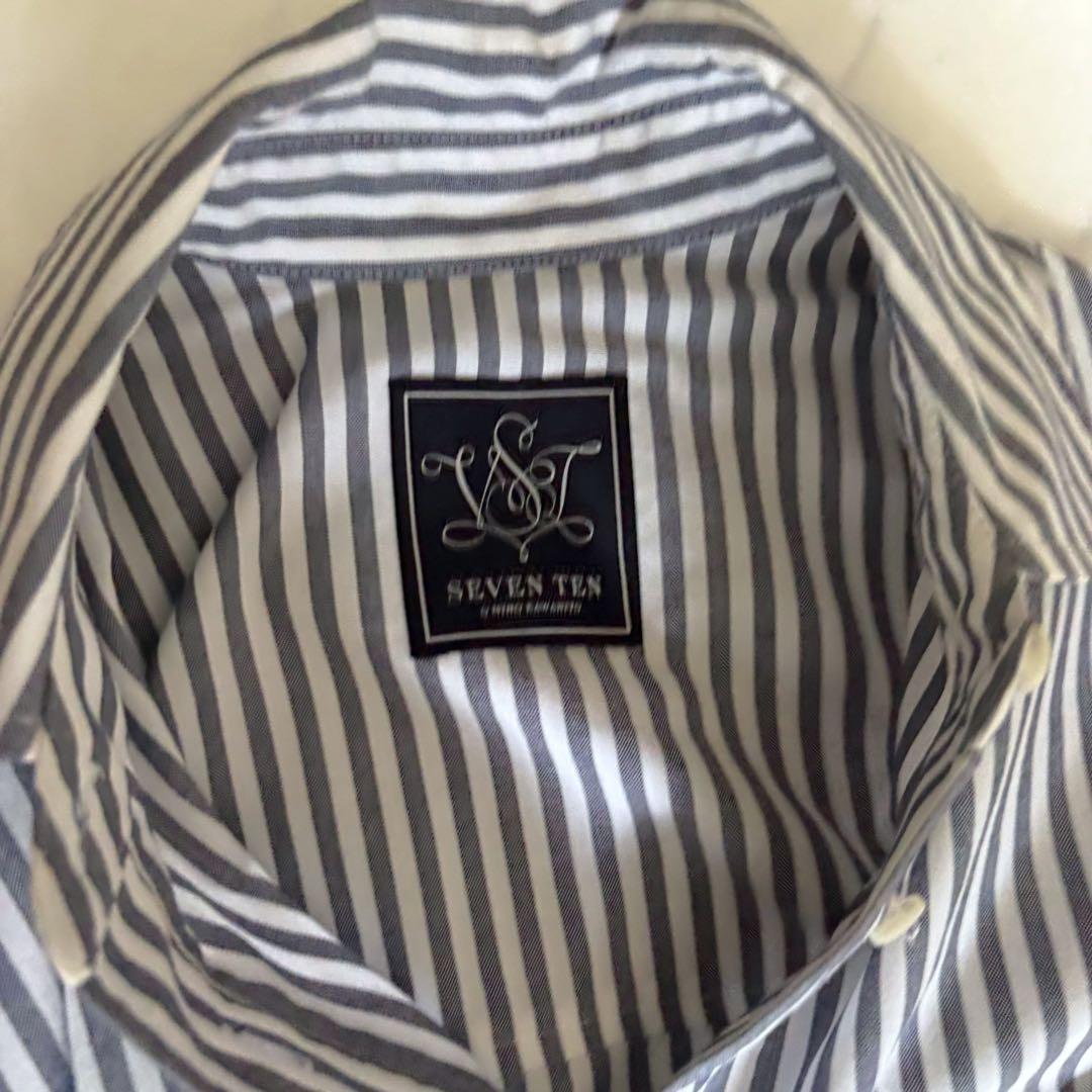 セブンテン ストライプ シャツ エンブレム刺繍