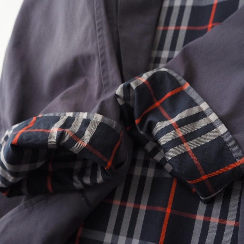 Burberrys バーバリー 90s 裏ノバチェック Aライン コート ナス紺