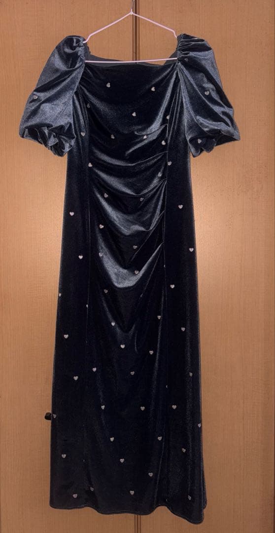 最終値下げ　[一度のみ着用］ベロアドレス　パーティー・オケージョン　ブルー