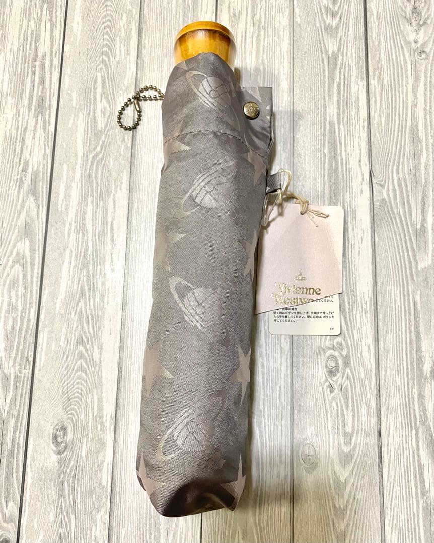 【未使用タグ付】ヴィヴィアン ウエストウッド オーブ柄 折りたたみ 雨傘