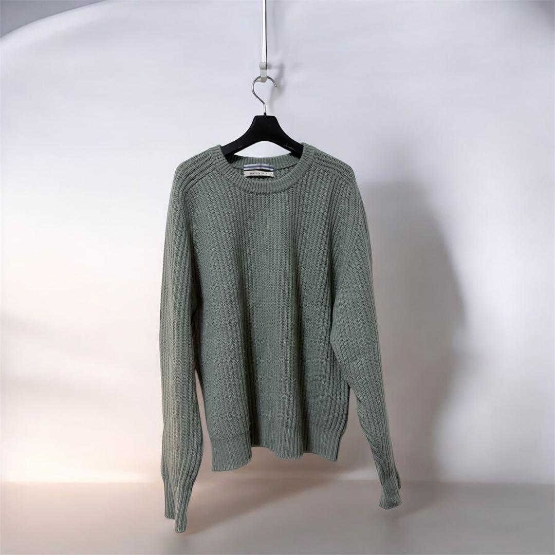 クリスタセヤ 100% Cashmere Ribbed Knit XL ミント
