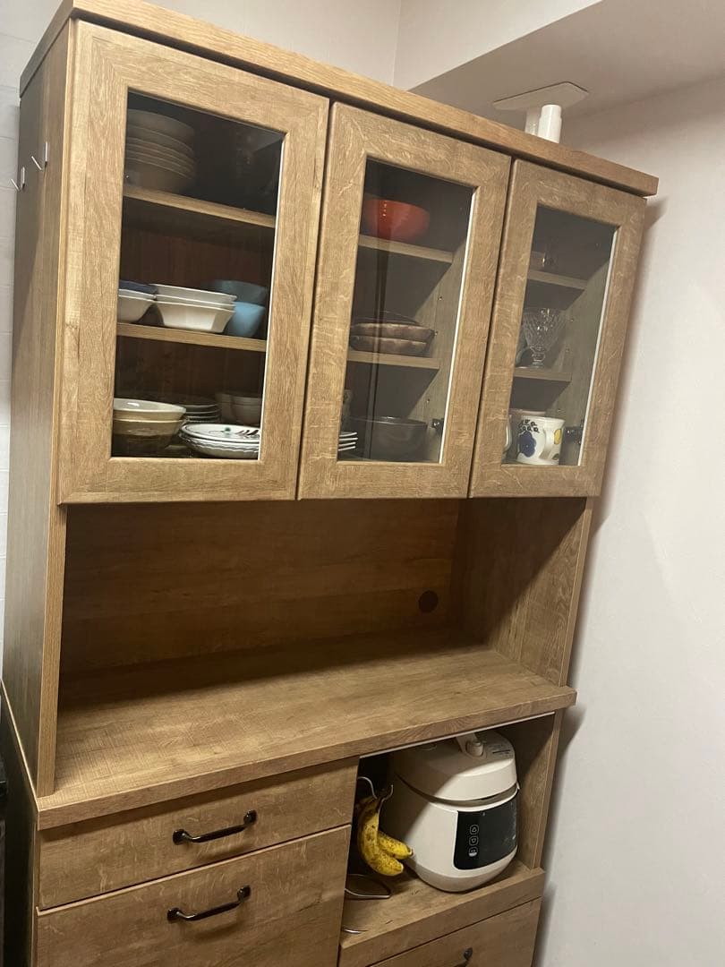 【美品】LOWYA キッチンボード　アンティークナチュラル