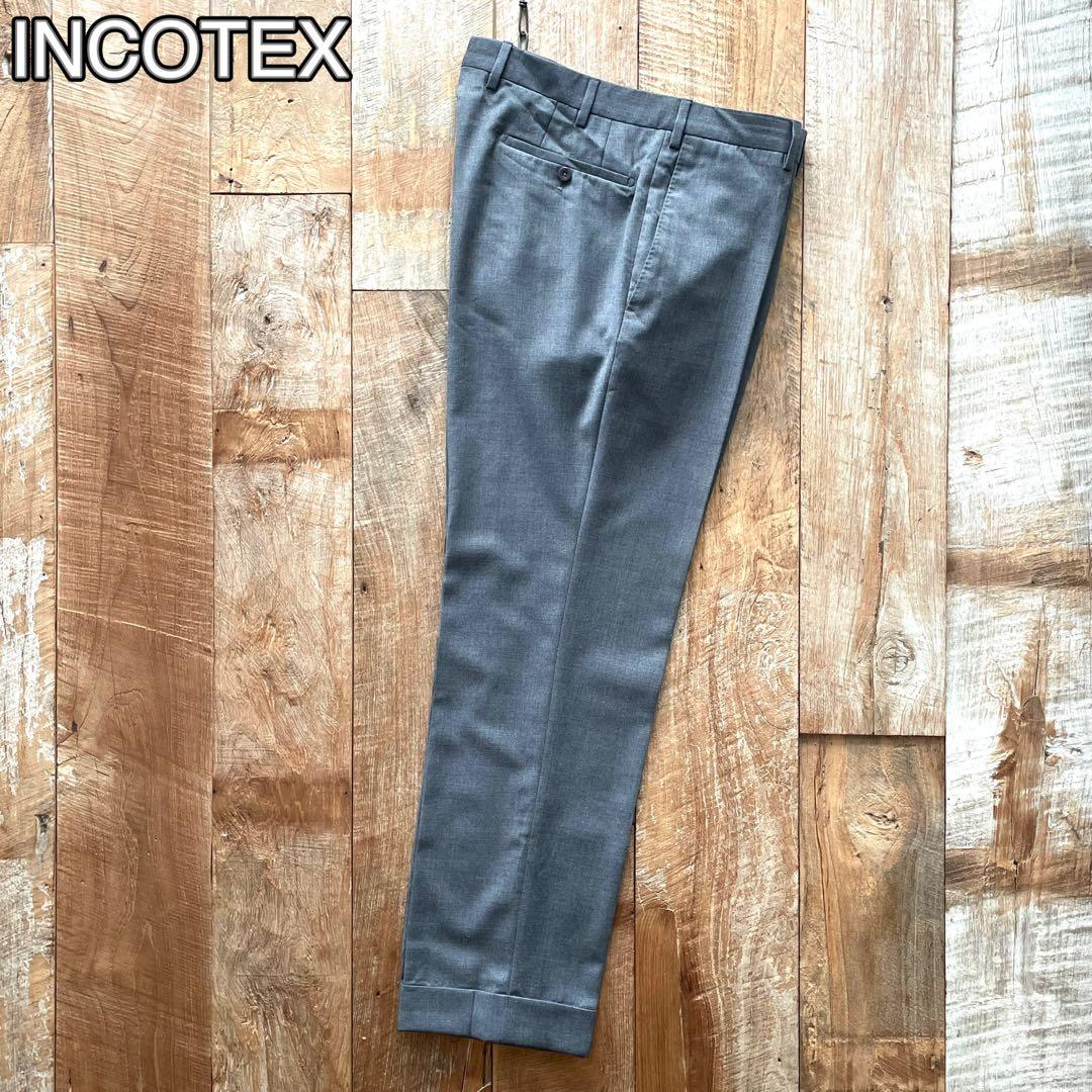 【美品】INCOTEX SUPER100'S ウール スラックス パンツ 52