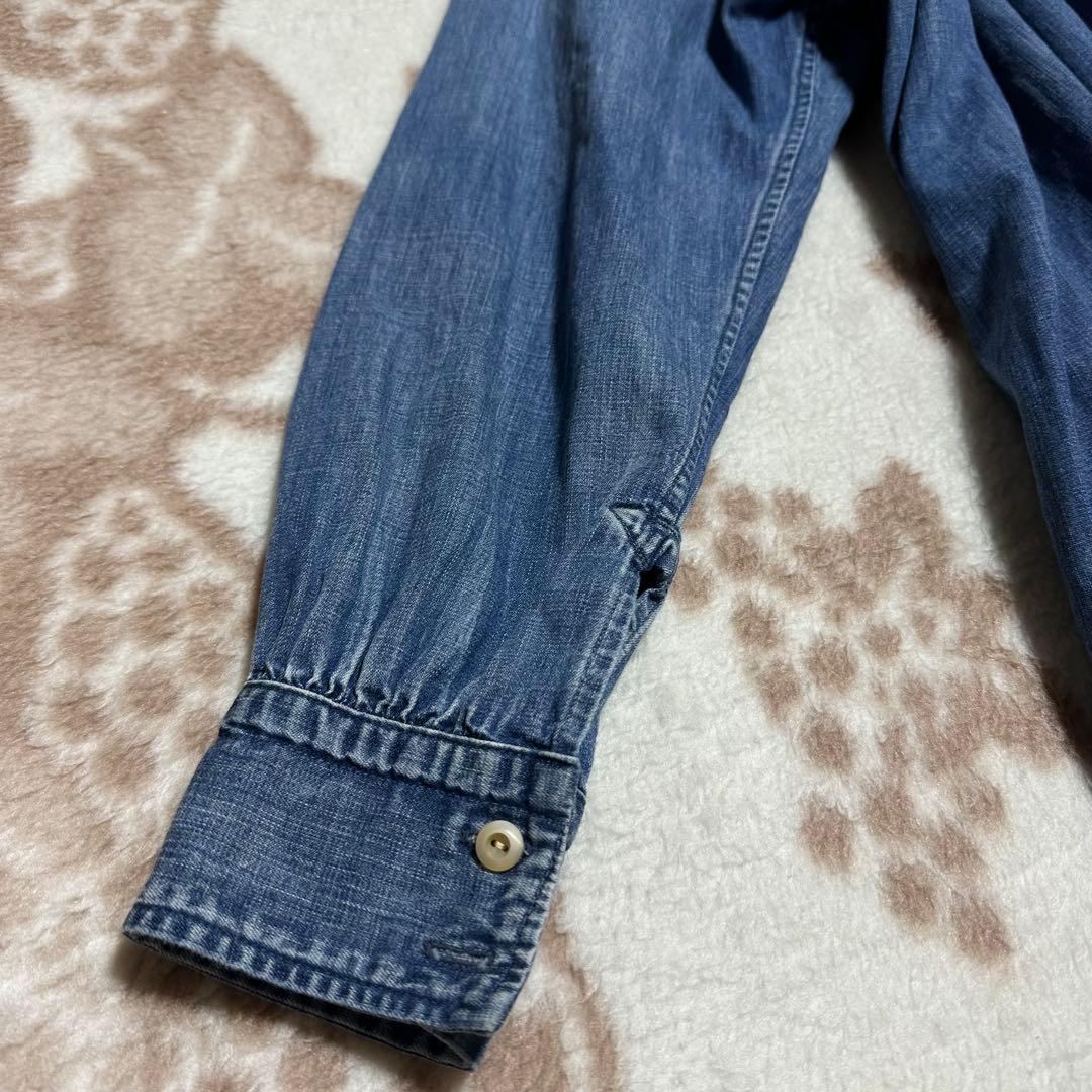 45R デニム ワンピース ピンタックR刺繍 インディゴ ティアード 藍染め 1