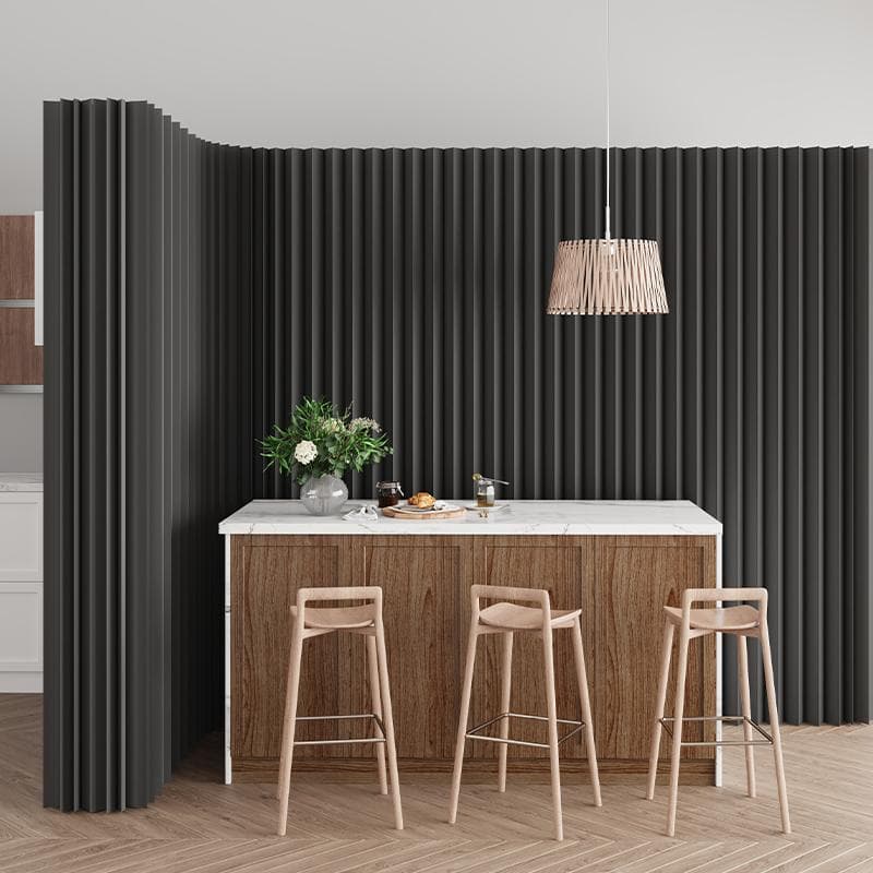 ブラックパーテーション間仕切り折り畳み式高さ1.8ｍ長さ2-3ｍ組立不要ついたて