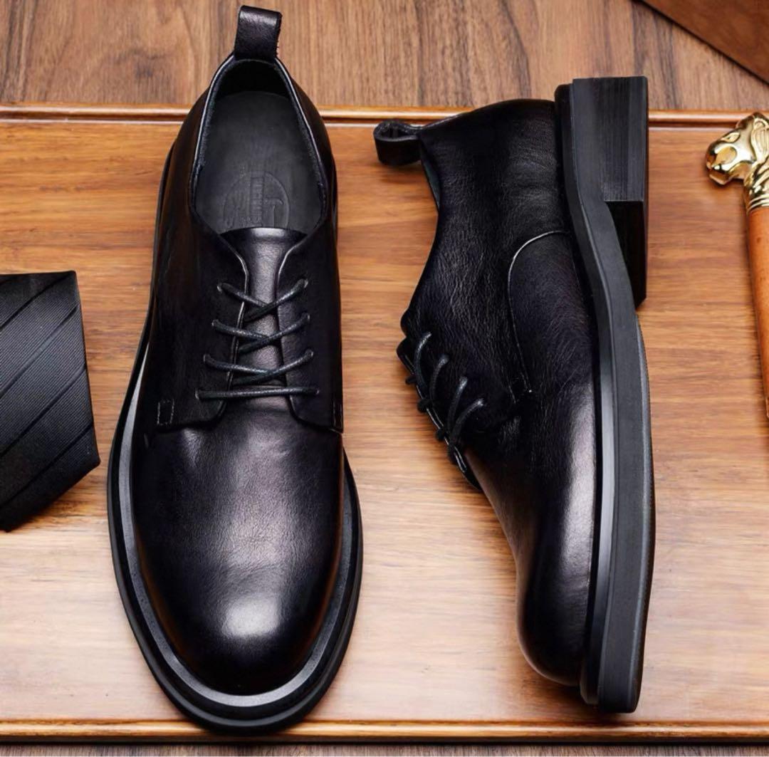 メンズ カジュアルシューズ レトロ 英国風 三接頭（ストレートチップ）