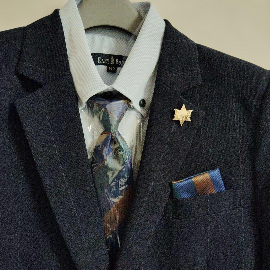 新品　イーストボーイ　フォーマルスーツ160cm　5点セット　卒業式 ネイビー