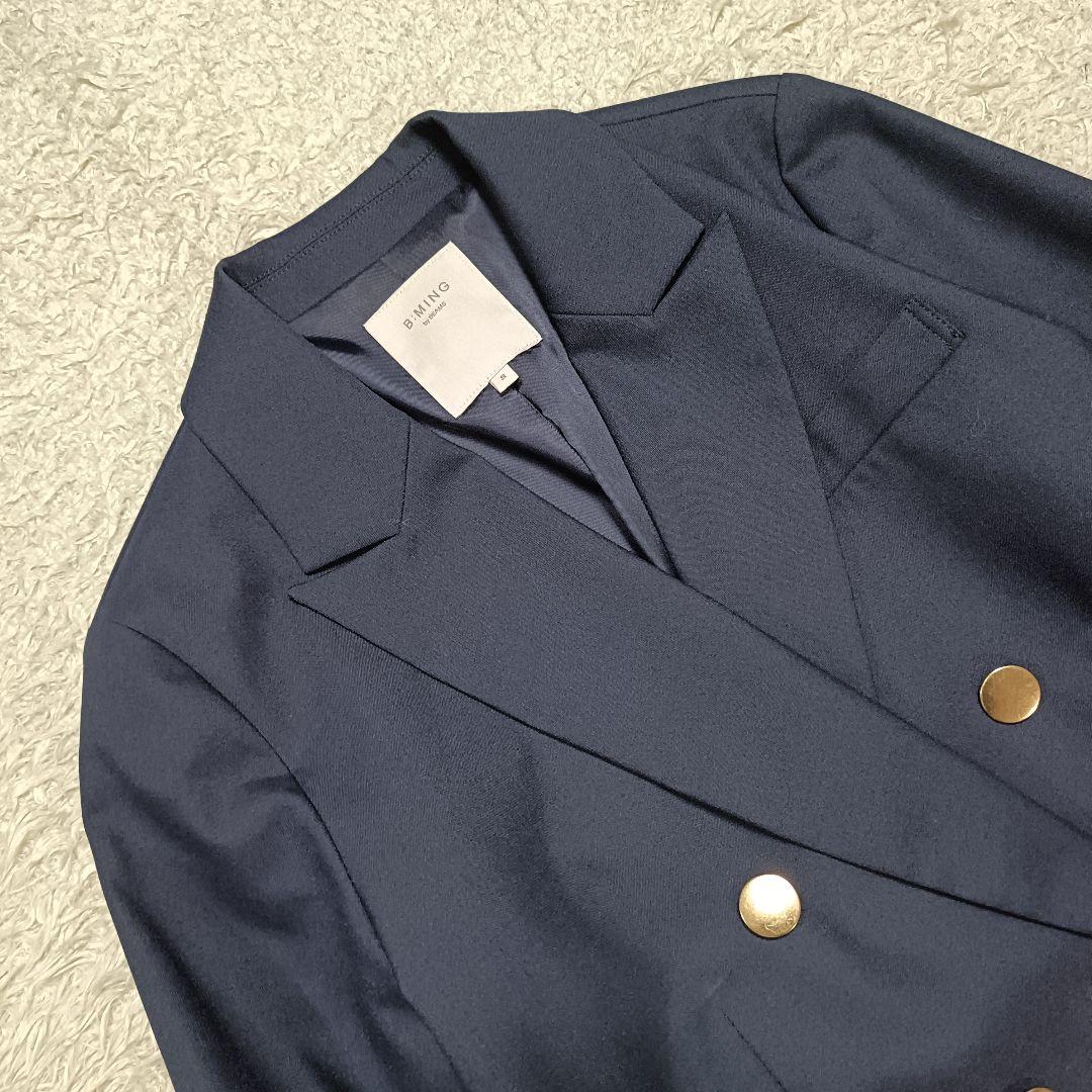 【美品】ビーミングバイビームス 金ボタン ダブルブレザー 紺ブレ