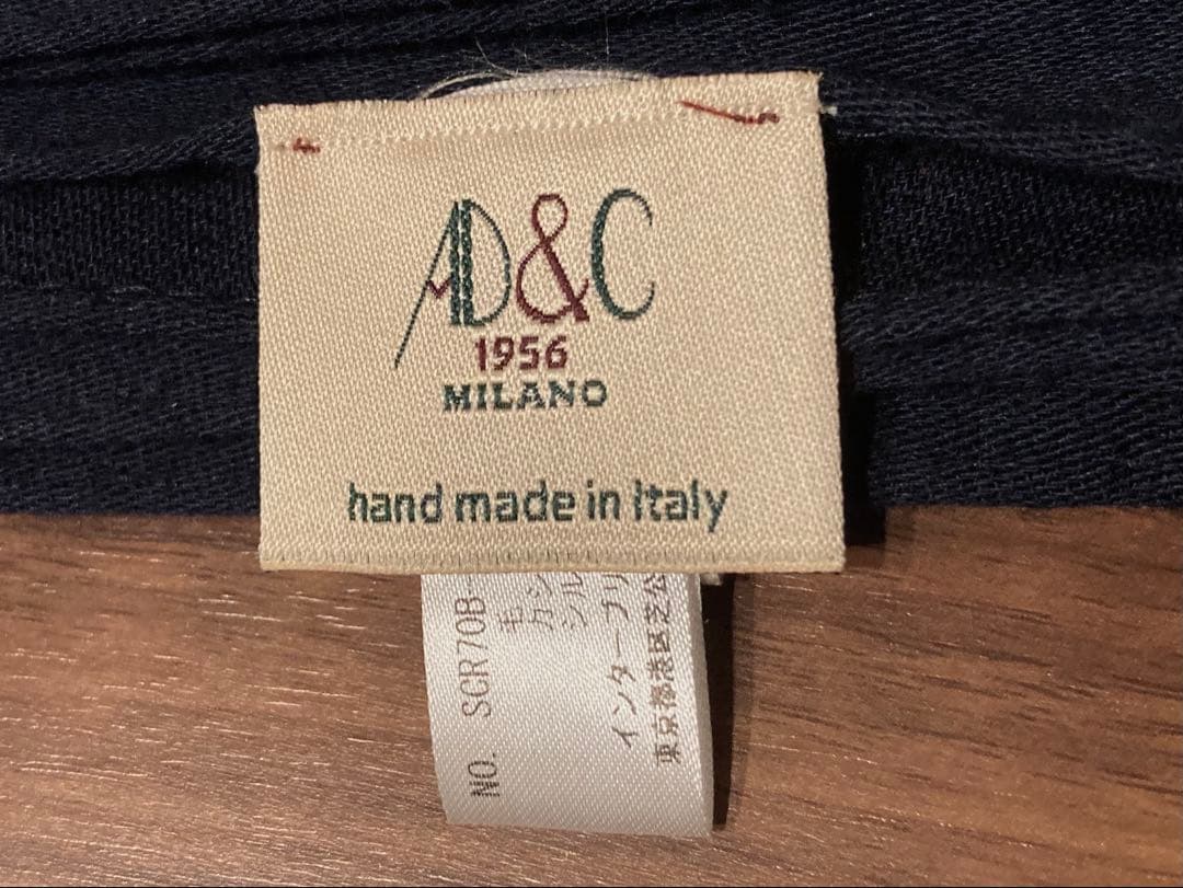 AD&C カシミヤシルク ストール/マフラー ネイビー イタリア製