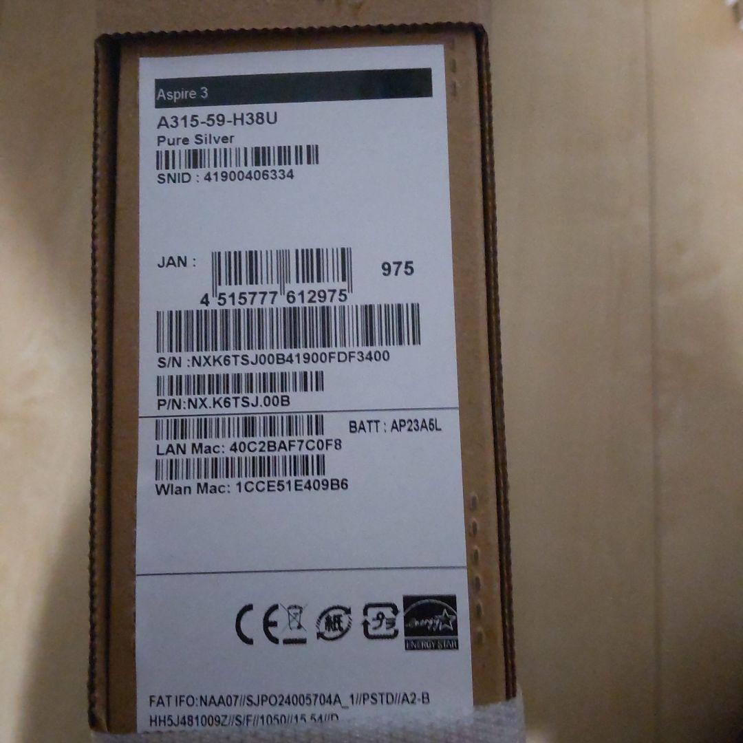 acer A315-59-H38U ノートPC 15.6インチ