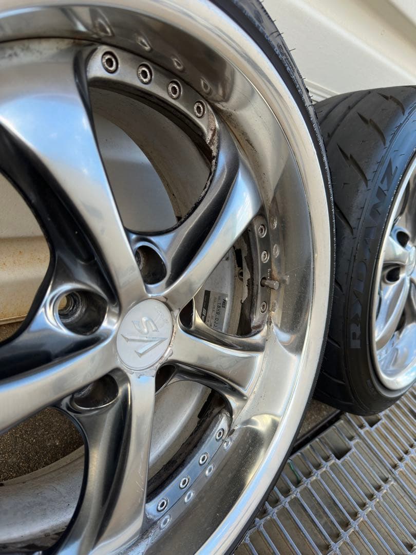 当時物work vs-kf 18インチ 9J＋38 114.3 シバタイヤ