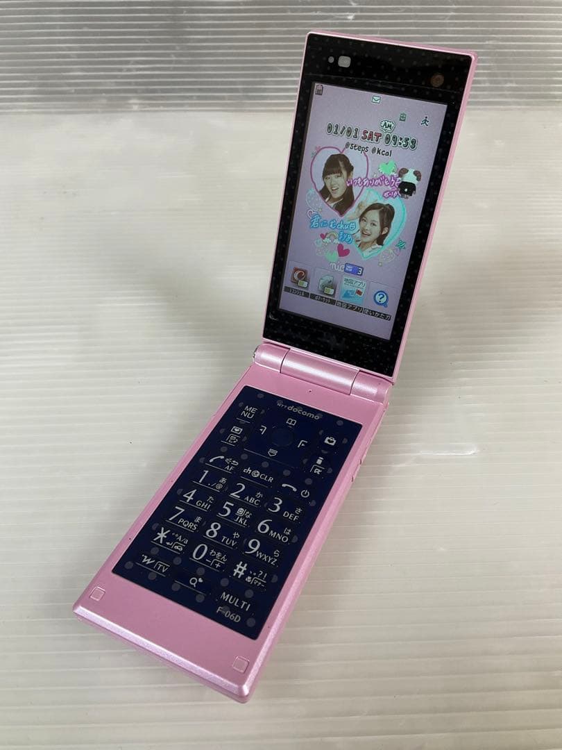 簡易動確済 docomo F-06D ハッピーピンク ガラケー ニコモコラボ