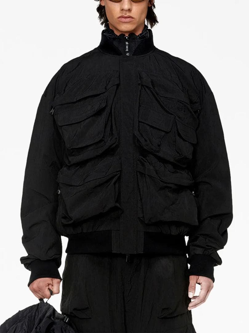 【美品】DIESEL 23AW J-STAIN ボンバージャケット ブラック46