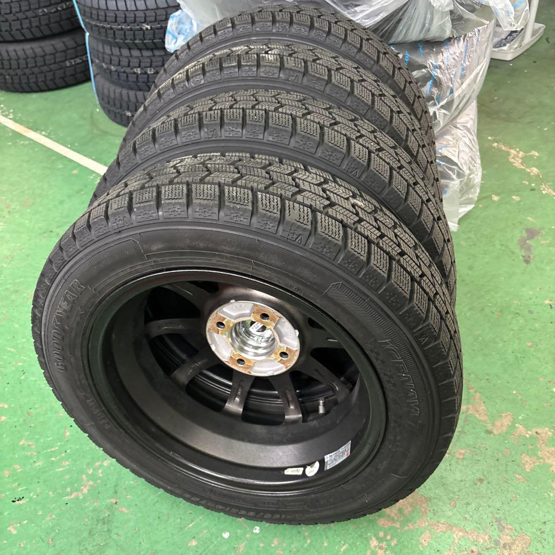 155/65R14グッドイヤーアイスナビ7 2023年バリ山4本アルミ付NBOX