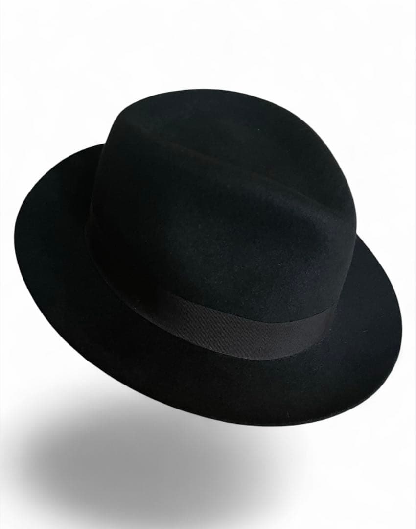 Borsalino ボルサリーノ58 ティアドロップ　中折れ帽　ブラック　ハット