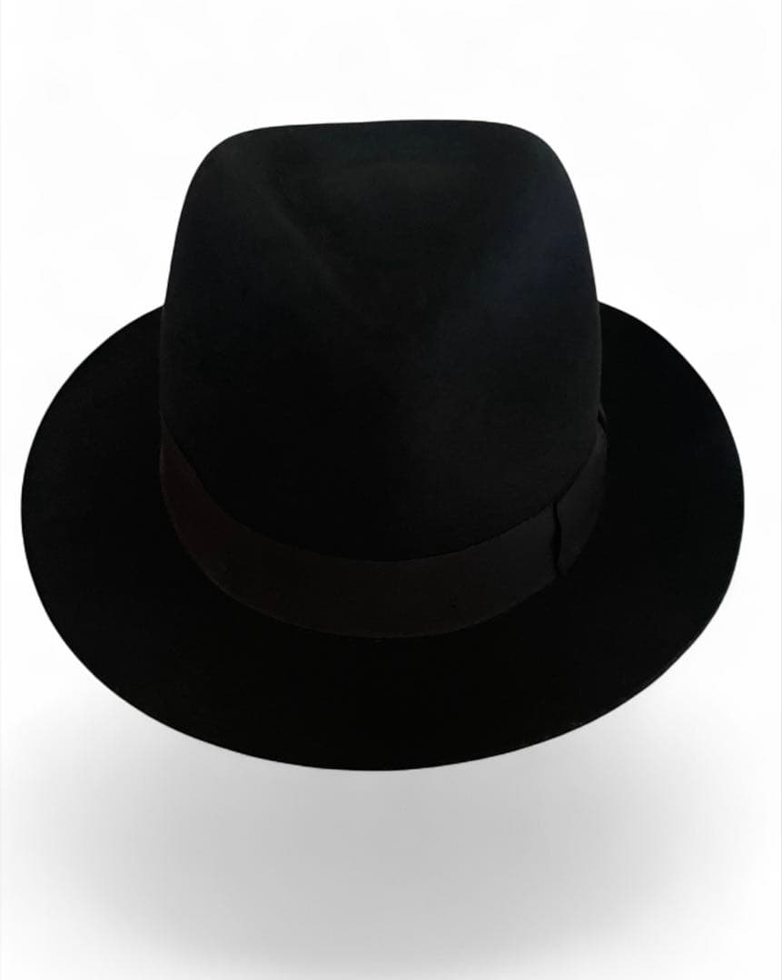Borsalino ボルサリーノ58 ティアドロップ　中折れ帽　ブラック　ハット