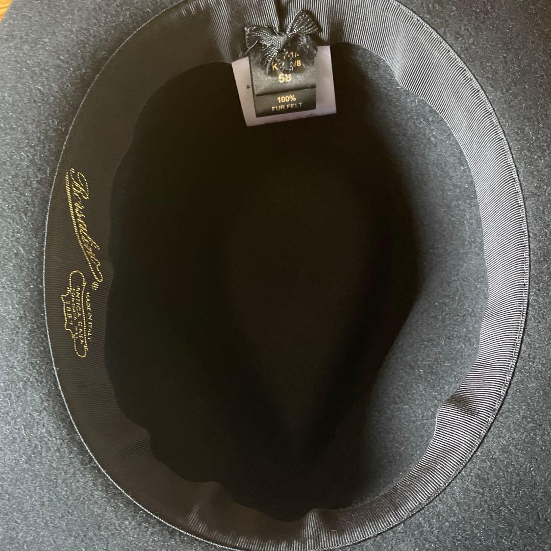 Borsalino ボルサリーノ58 ティアドロップ　中折れ帽　ブラック　ハット